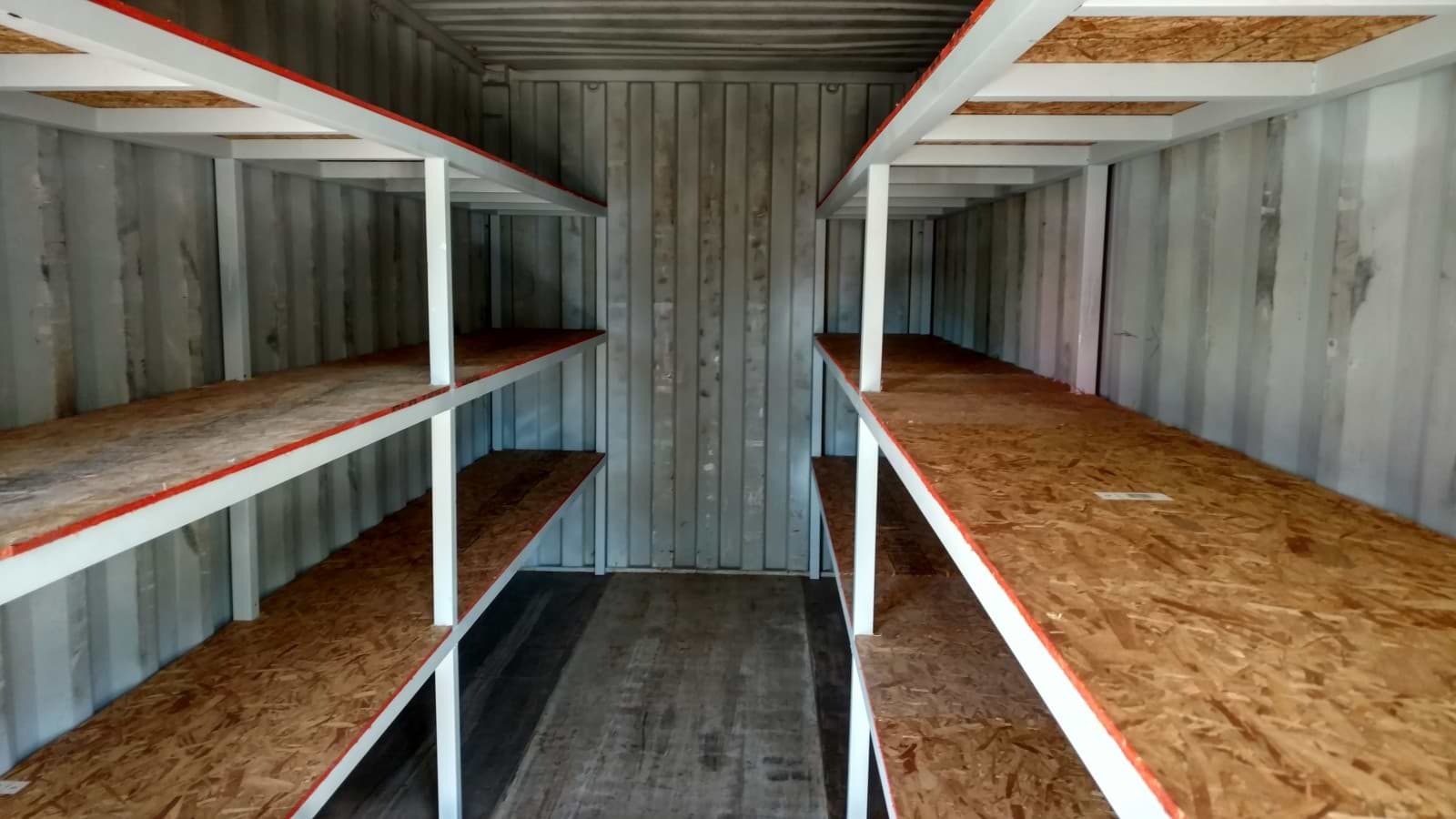 Steel shelving for shipping container for sale