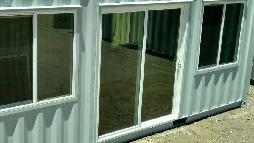 custom sliding glass door for a shipping container