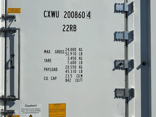 20ft Blast Freezer Container -40°F to 70°F
