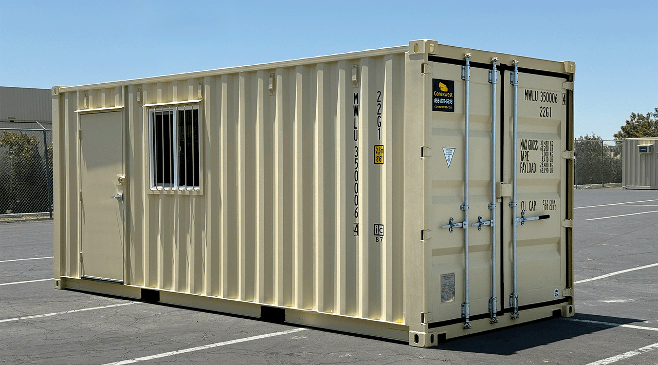 20ft mobile Ground Level Office and storage container combo for rent