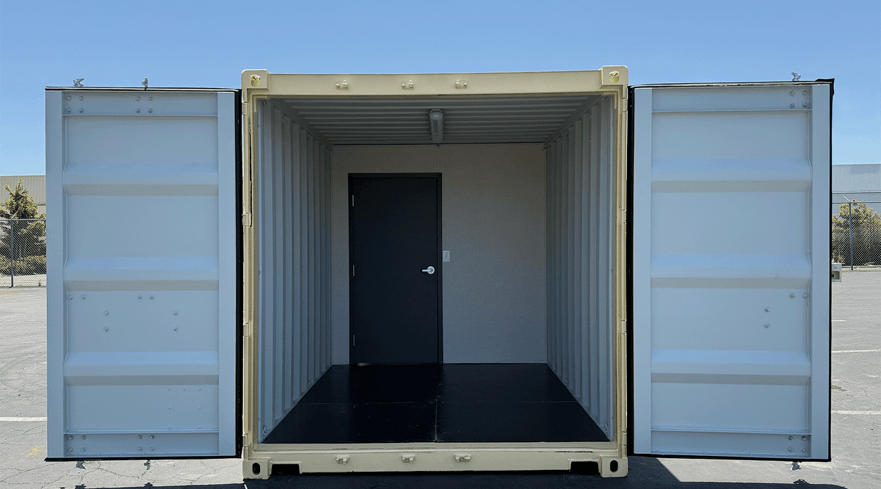20ft mobile Ground Level Office and storage container combo for rent