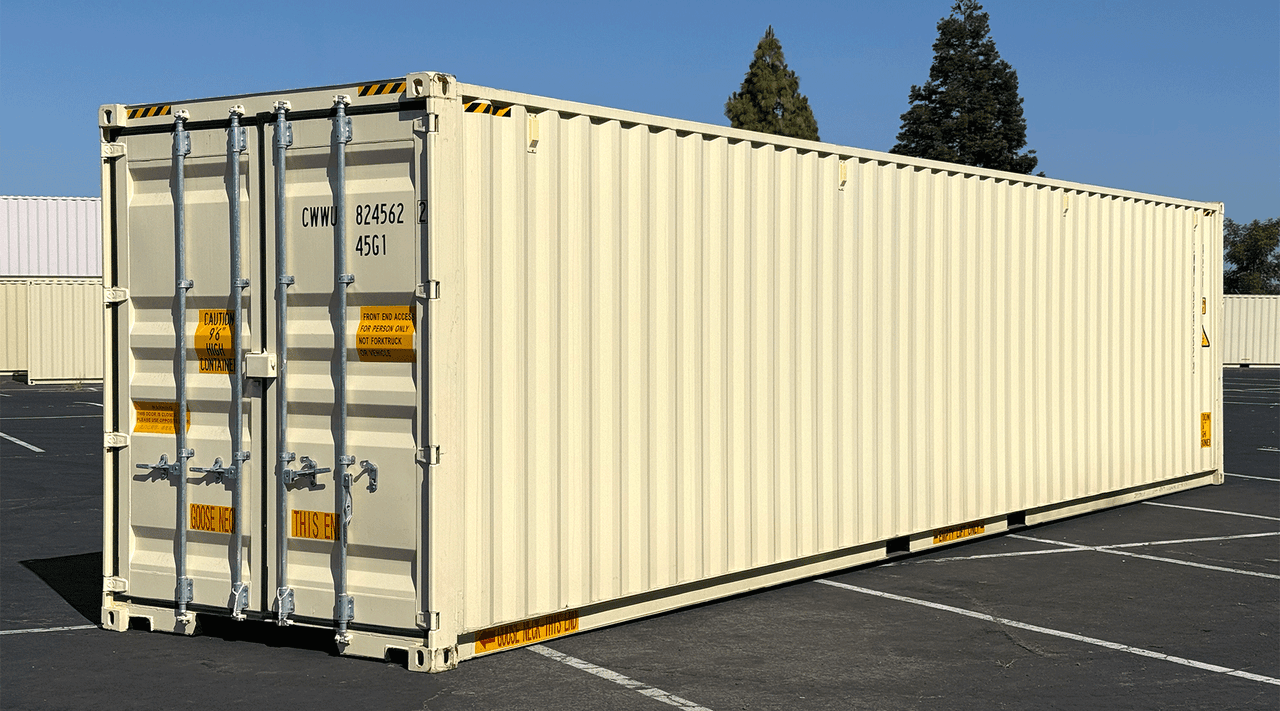 40ft High Cube (9.5ft) Storage Container w/ Doors on Both Ends for Rent Interior