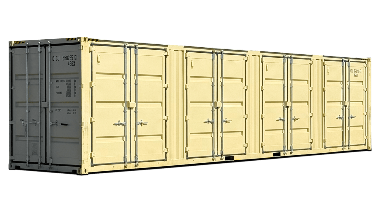40ft New High Cube Open Side 4-Doors Shipping Container | Conexwest