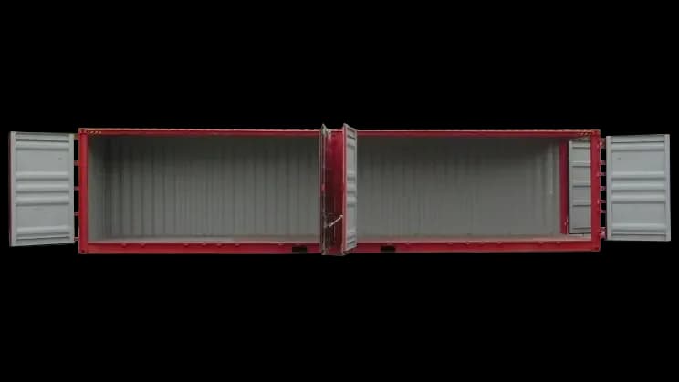40ft New High Cube Open Side Shipping Container with Center Post | Conexwest