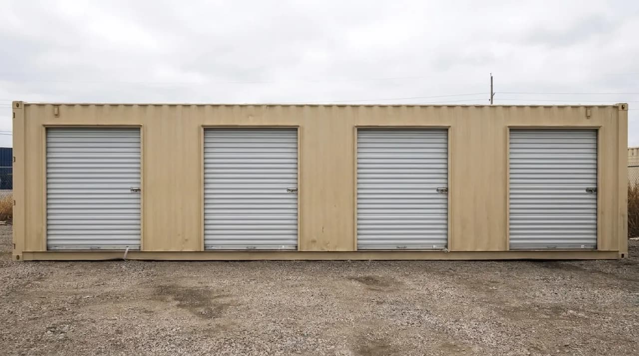 40ft New Storage Container w/ (4) 7ft Roll-Up Doors