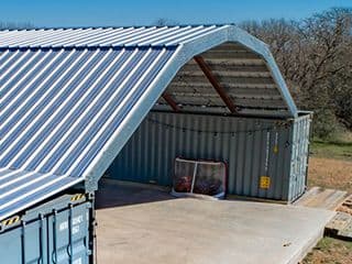 Gambrel roof style container kit