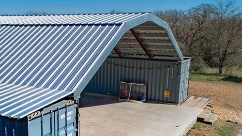 Gambrel roof style container kit
