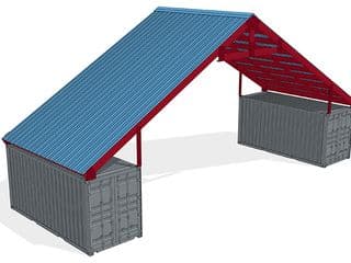 High pitched style container roof kit
