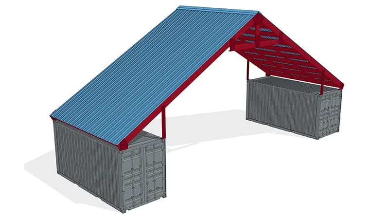 High pitched style container roof kit