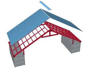 High pitched style container roof kit