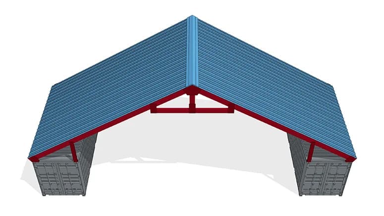 High pitched style container roof kit