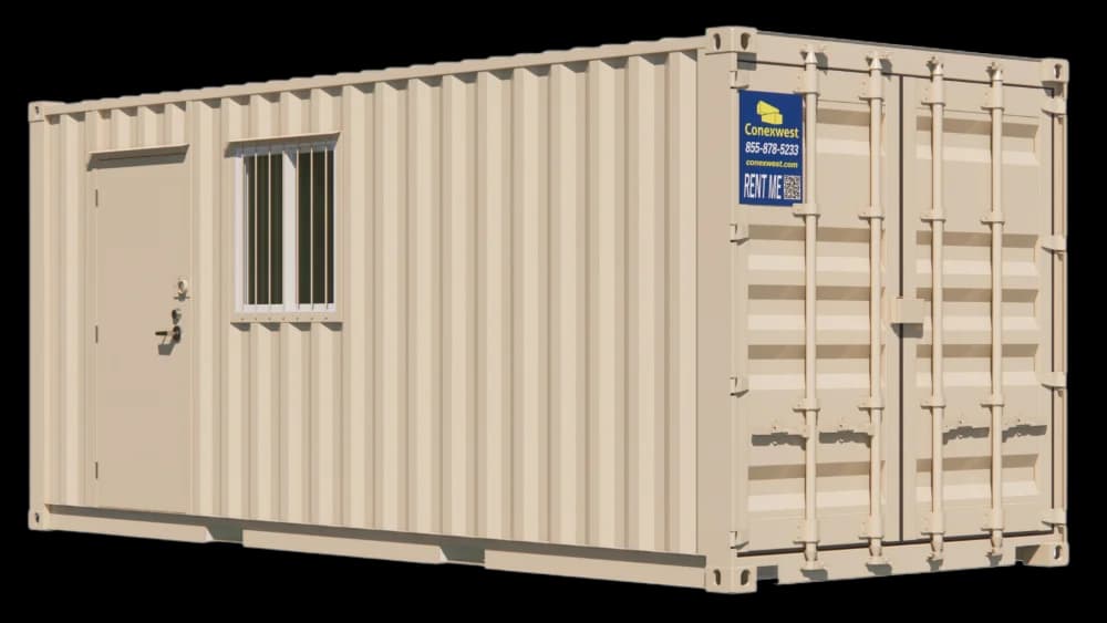 Rent 20ft Ground Level Office and Storage Combo Container | Conexwest