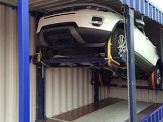 Shipping container car rack