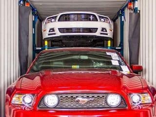 Shipping container car rack