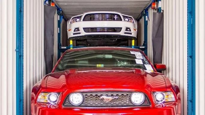 Shipping container car rack