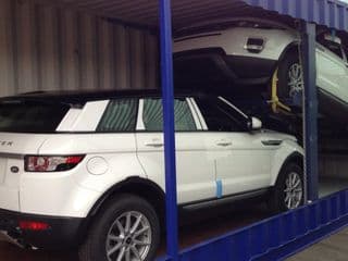 Shipping container car rack