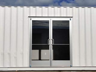 Store front doors on shipping containers for sale