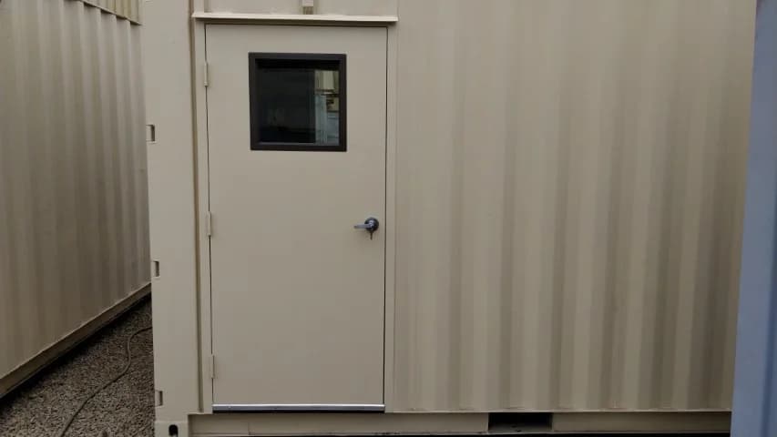 A man door window
