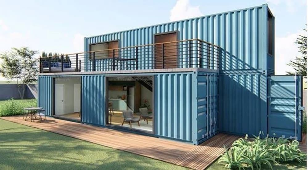 A shipping container fortress.