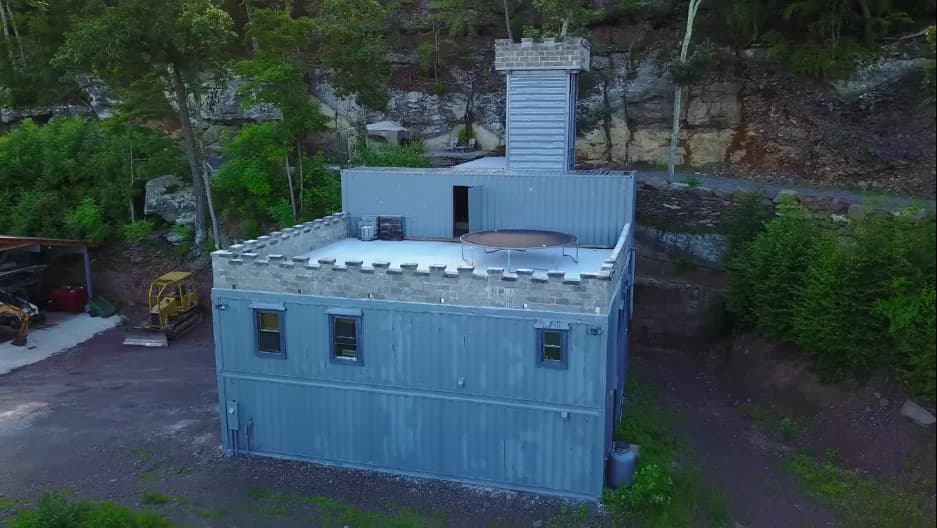 A shipping container fortress.