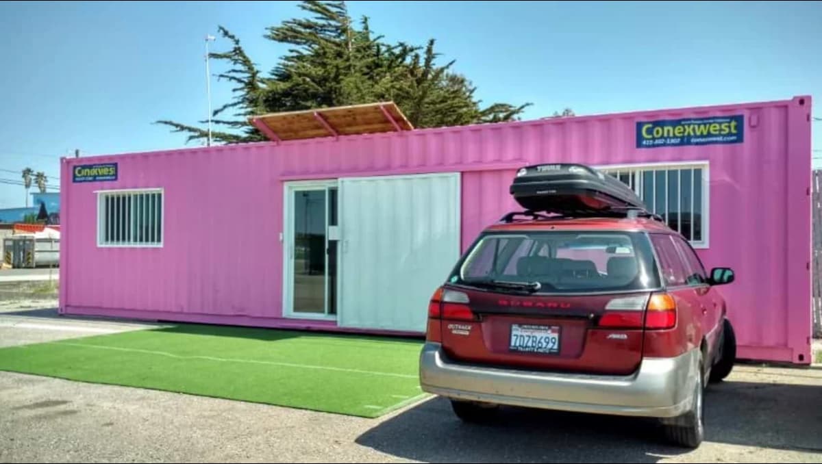 A shipping container home.