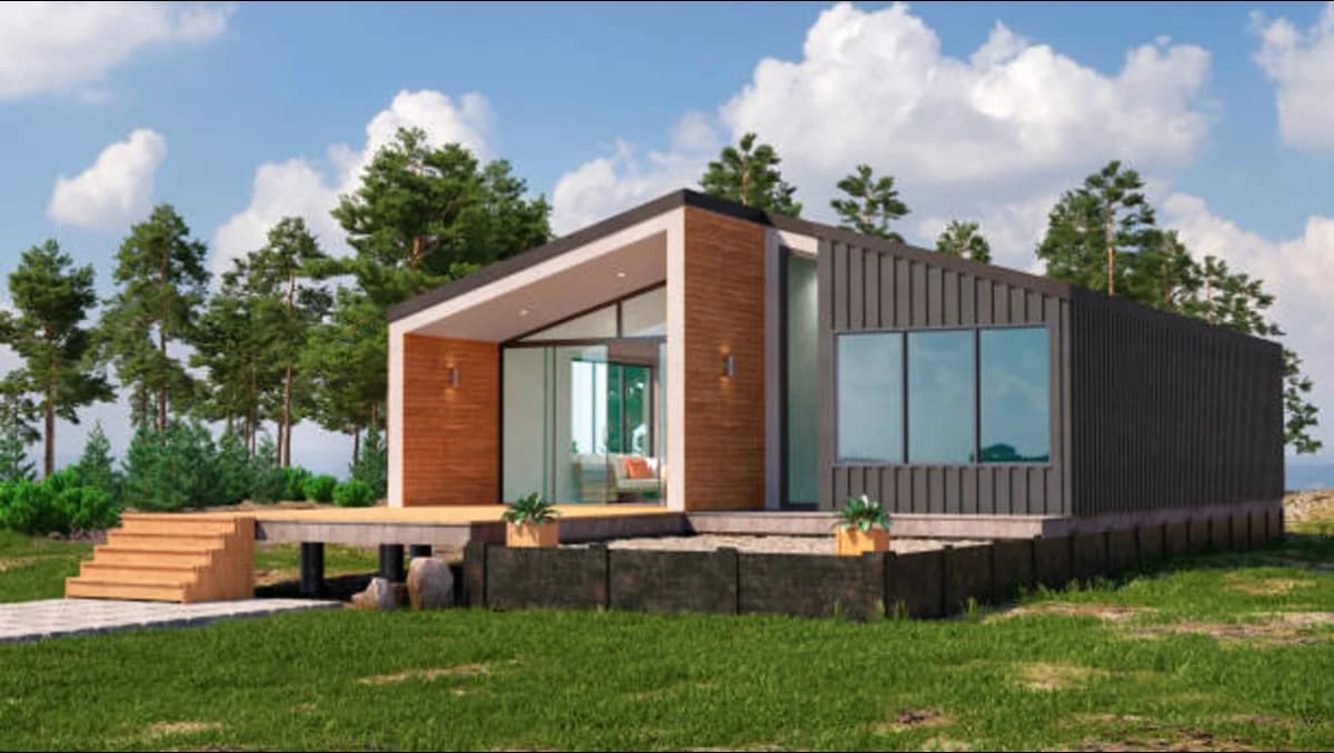 A shipping container home.
