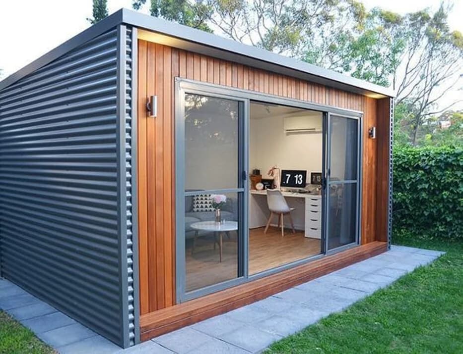 A shipping container office.