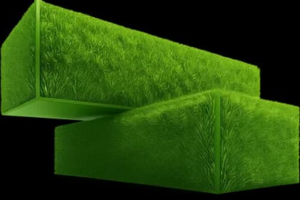 Green grass-covered Conexwest container logo