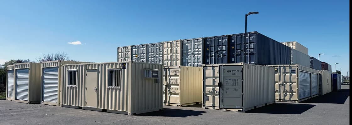 Conexwest container yard with custom container units