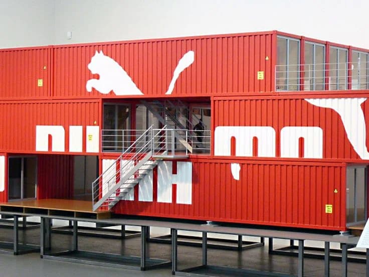 shipping container pop up shop by puma