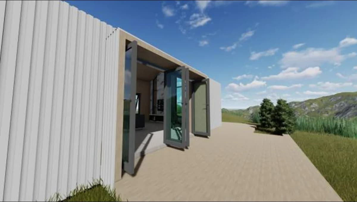 Linear container home design.