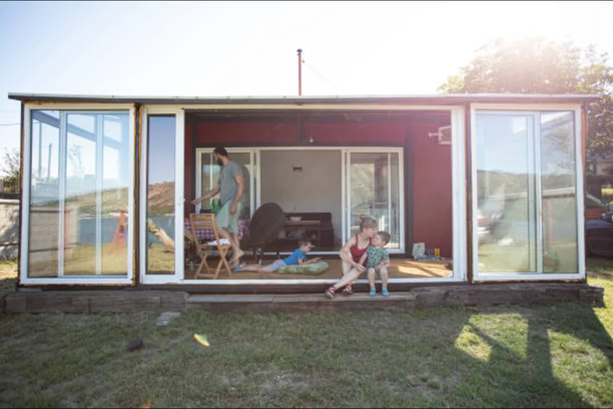Linear container home layout.