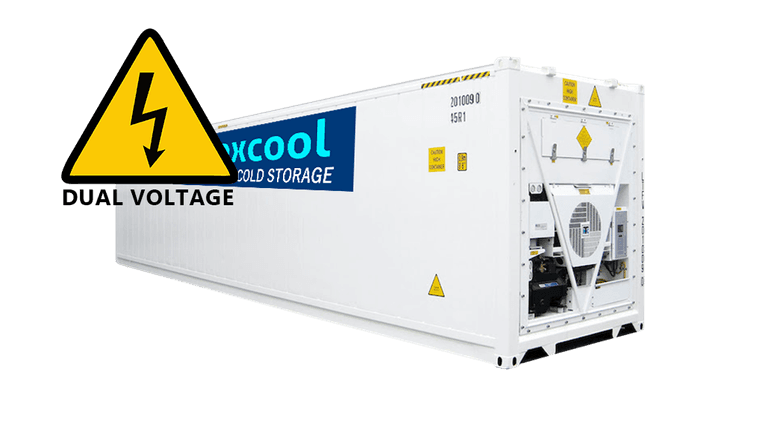 Rental 40ft High Cube Refrigerated ISO Container Dual Voltage 208-230 V 3 Ph 50 Amp / 408-480 V 3 Ph 25 Amp