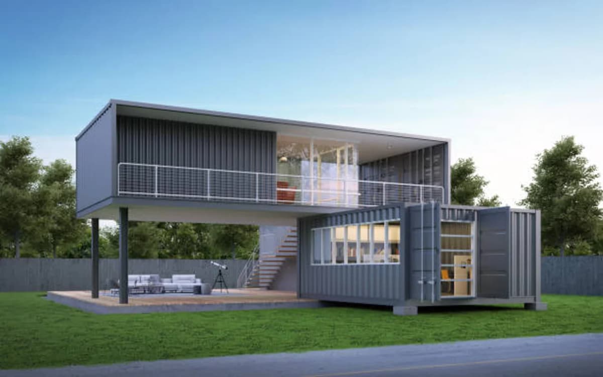 Two-story container home design.