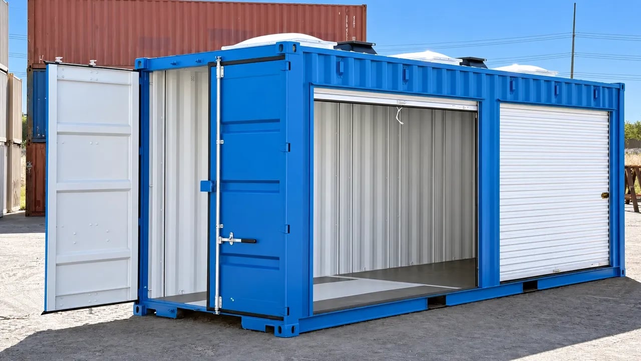 20ft shipping container with roll up door