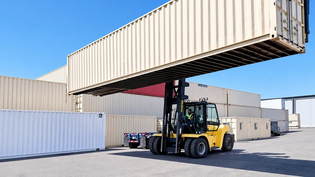 40ft container in front of yard