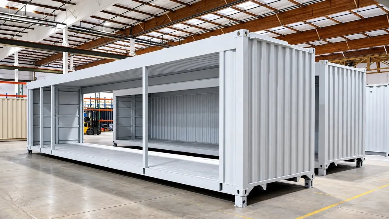 40ft modified containers placed in line