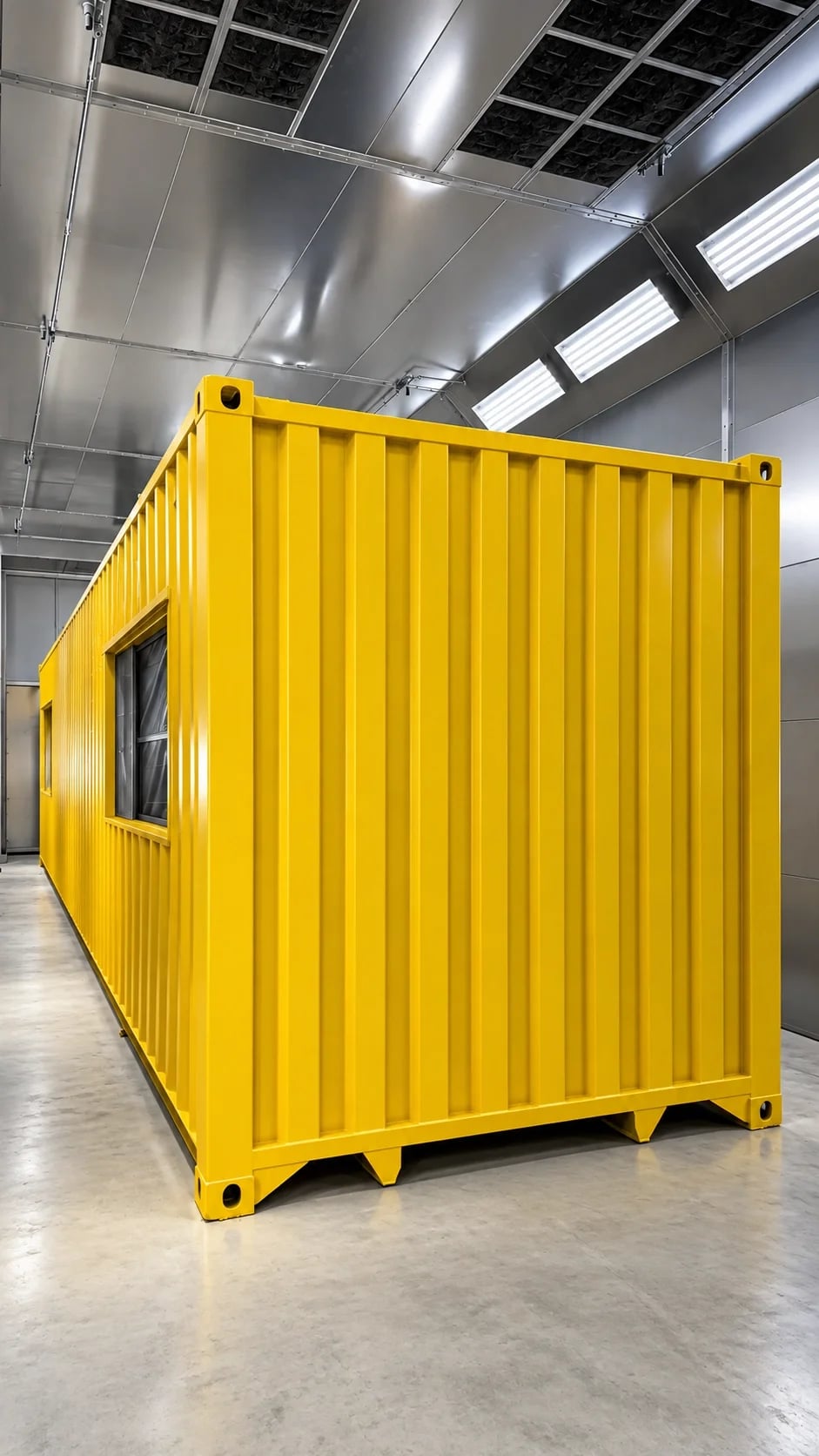 40ft Yellow shipping container at the painting room