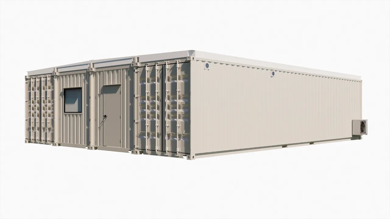 conjoined 40ft shipping containers render