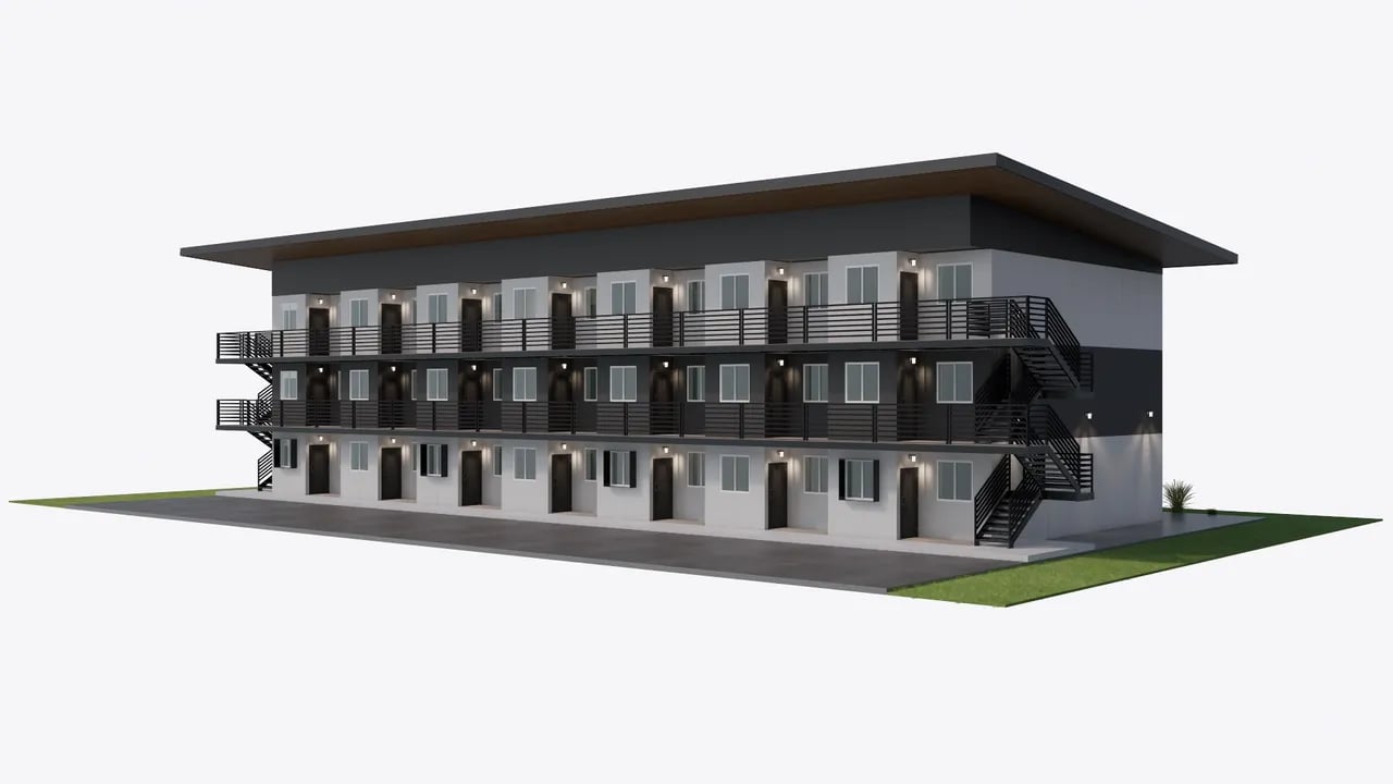 Container house apartments render