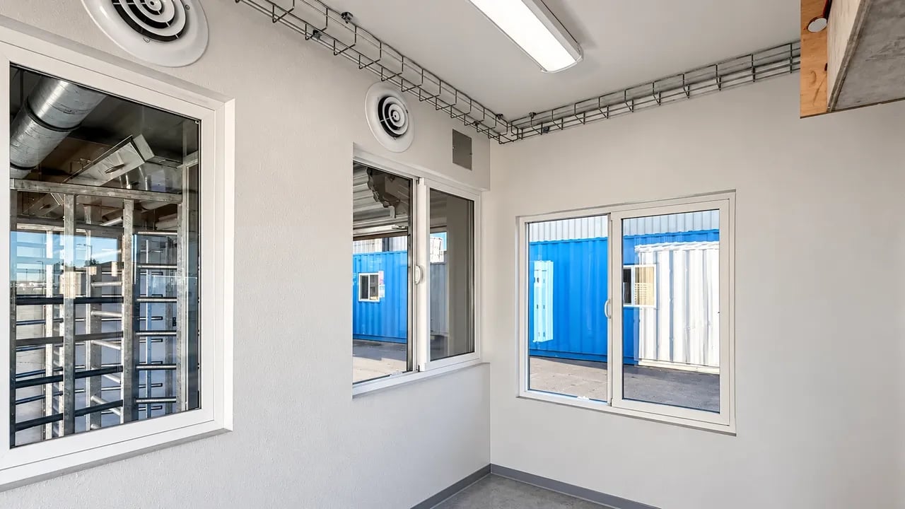 Container office inside view