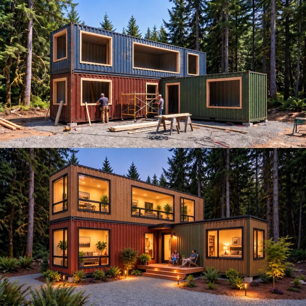 home in forest colors