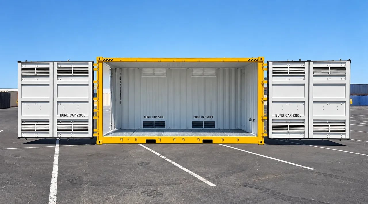 Opened Hazmat container
