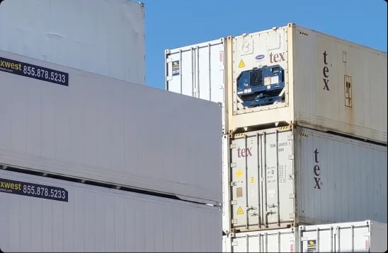 Refrigerated containers yard