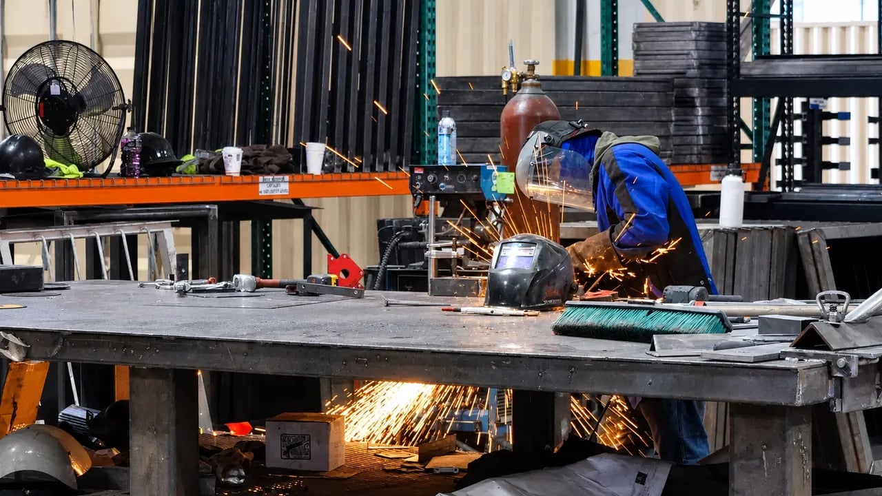 Welder in a factory