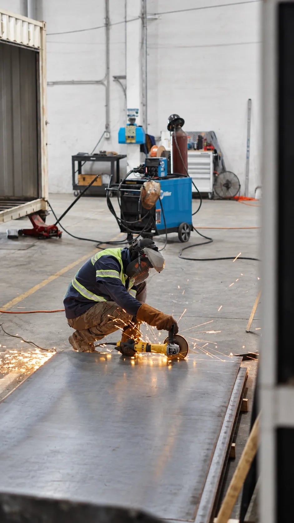 Welding container process