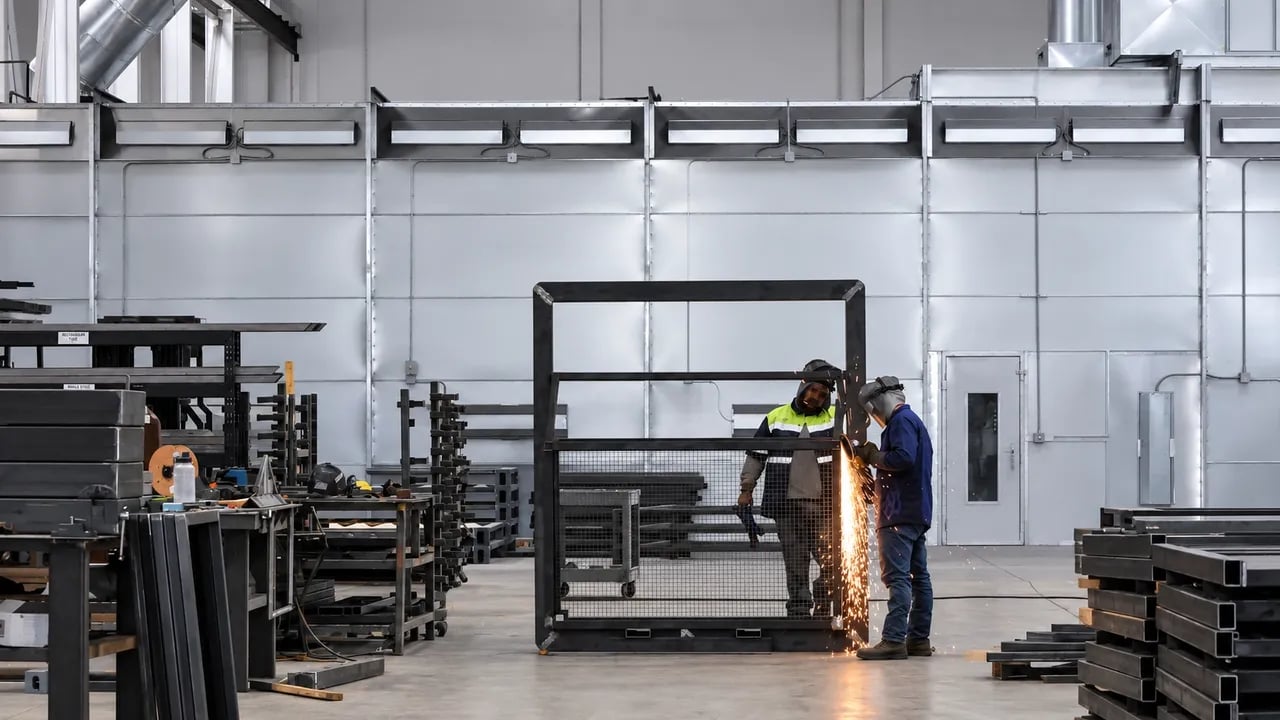 Welding in a factory