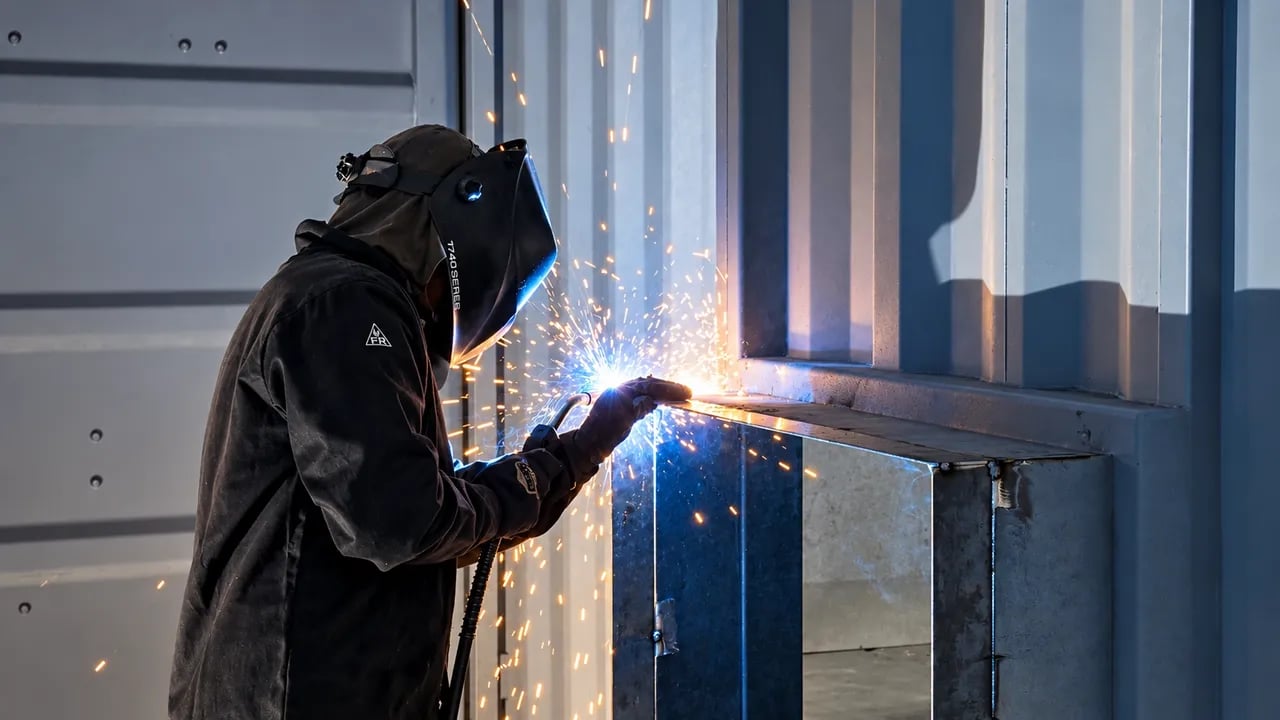welding the container opening