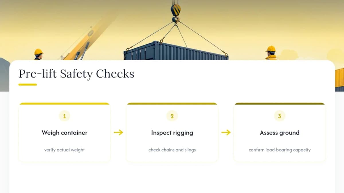 Three container relocation safety checks