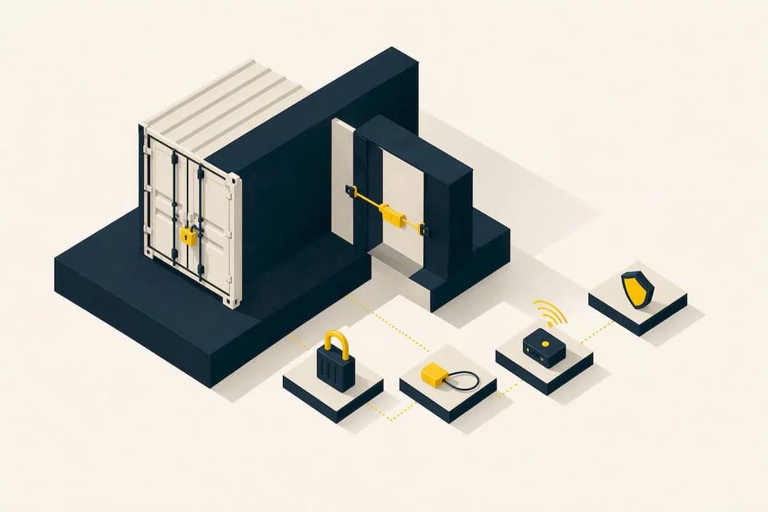 Isometric illustration of layered container security